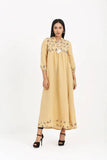 WOMENS LONG DRESS: BEIGE