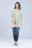 WOMENS WOVEN TOP: BEIGE PRINTED